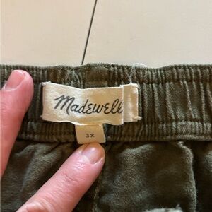 Madewell Forest Green Elastic Waist Pants